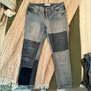 Free People Patchwork Jeans